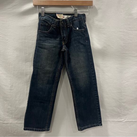 Levis 505 Regular Boys 7 Regular Straight Adjustable Waist Classic Basic New - Picture 1 of 8
